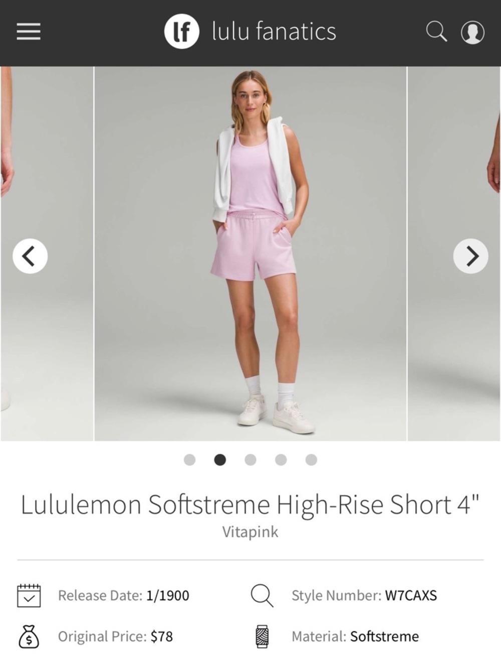 lululemon athletica High-Rise Softstreme Shorts - Vita Pink